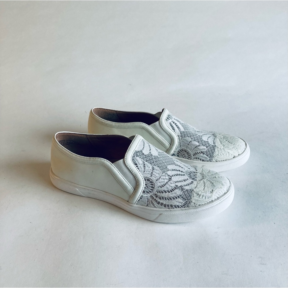 Halogen White Fabric Leather Sneakers size 8.5